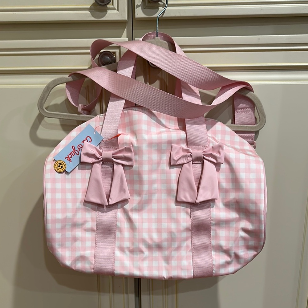 Cat and Jack Pink Gingham Bow Tote Bag